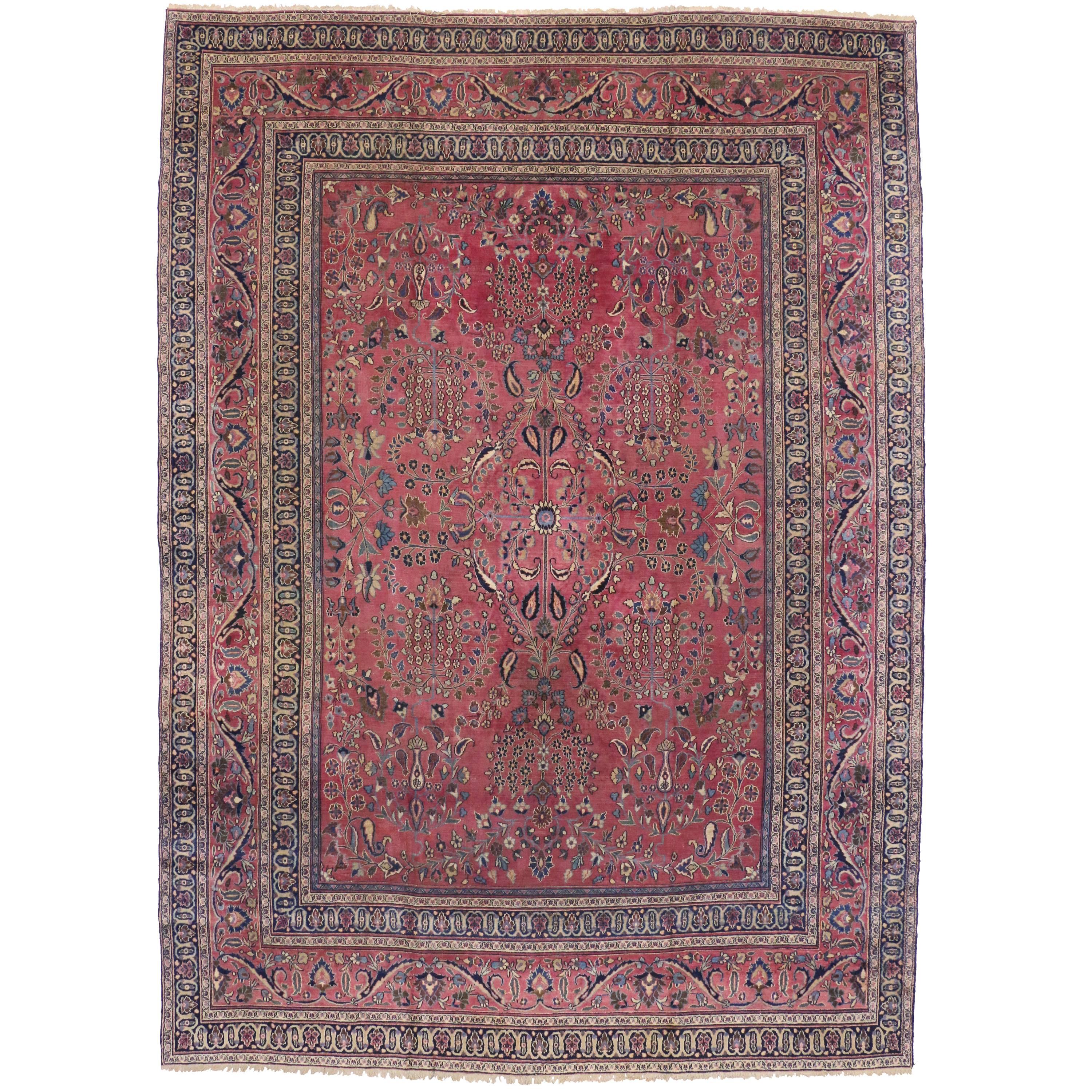 Antique Persian Khorassan Rug with Modern Victorian Style and Old World Vibes  For Sale