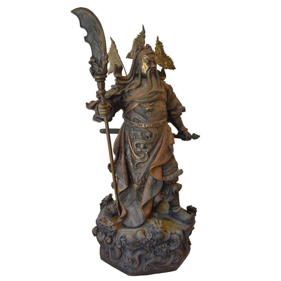 Antique Chinese bronze Guan Yu " God Of War"