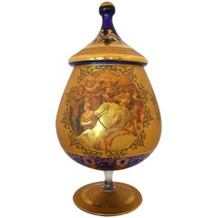 Hand-Painted Venetian Urn with Lid