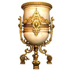 Fine French Louis XVI Style Gilt Bronze and Onyx Centerpiece Planter
