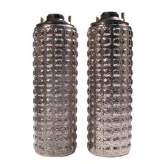 Pair of Midcentury Swedish Metallic Glass Lamps