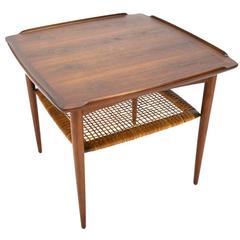 Square Walnut Side Table by Poul Jensen for Selig