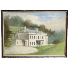 Mid-19th Century Oil on Canvas of an Irish Manor House