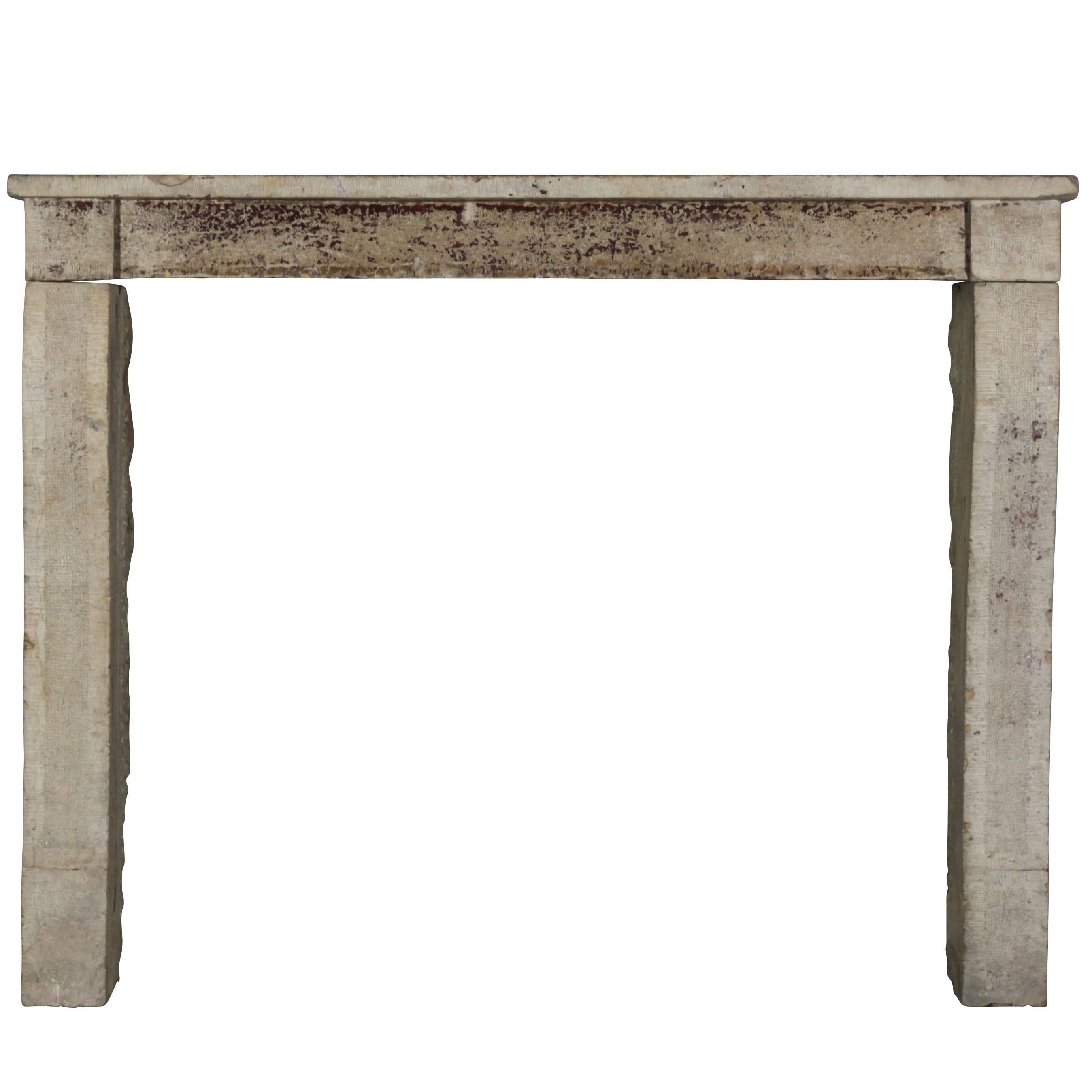 17th Century Antique Fireplace Mantel in Burgundy Hard Stone For Sale