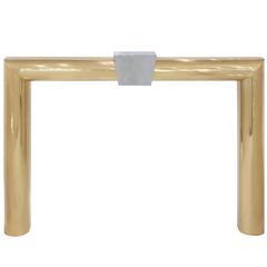 Fireplace Surround in Solid Brass and Chrome by Danny Alessandro