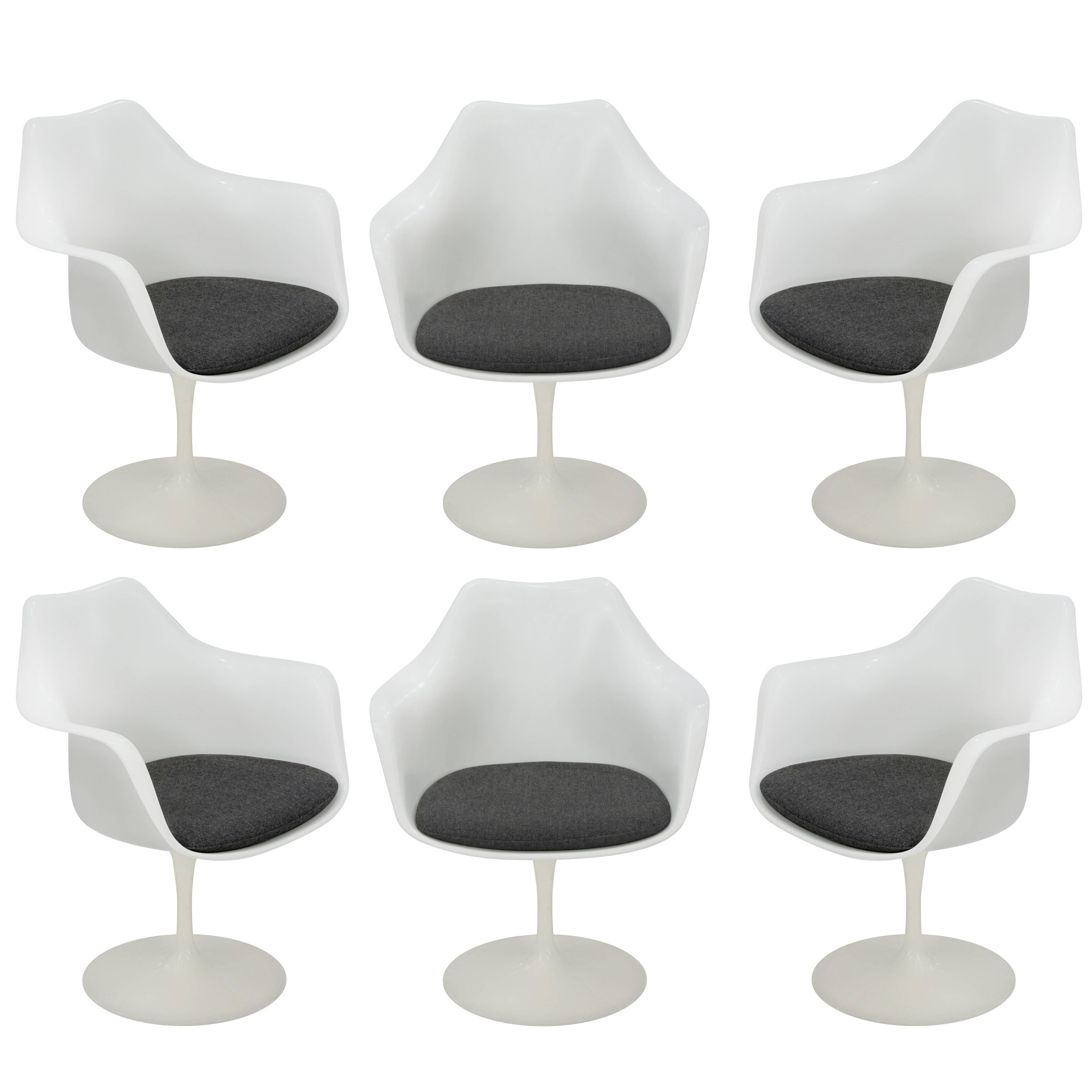 Set of Six Tulip Armchairs by Eero Saarinen for Knoll