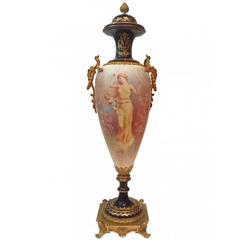  Sèvres Style Urn by C. La Barre 41", circa 1900 Monumental