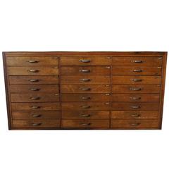 Used Industrial Oak Filing / Collectors Cabinet, 1950s