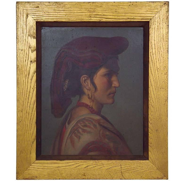 19th Century Portrait of an Italian Woman For Sale