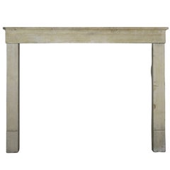 17th Century Rustic Limestone Antique Fireplace Mantel