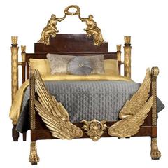 Possibly Russian Partial Gilt Bed with Angels, 19th Century 10