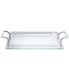Art Moderne Chrome and Glass Tray