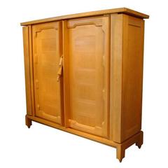 Guillerme et Chambron, Waxed Oak and Veneer Oak Cabinet, "Bouvine" 9