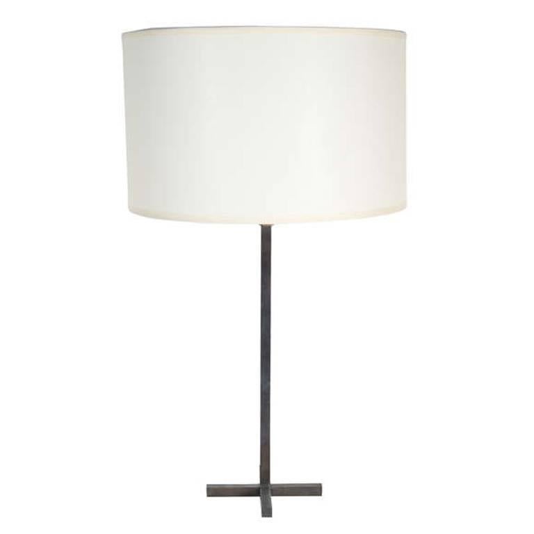 Bud Bronze Table Lamp with X-Base For Sale