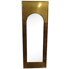 1970s Brass Mastercraft Arched Full Length Mirror