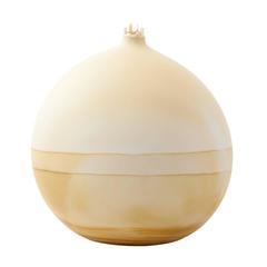 Unique Handmade 21st Century Bone and Mustard Yellow Dip-Dyed Round Vase 2