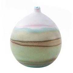 Unique Handmade 21st Century Lavender and Sage Dip-Dyed Bud Vase