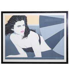 Framed Art Deco Style Print of a Woman