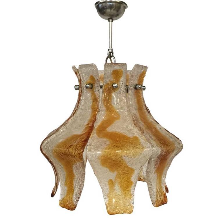 1970s Mazzega Murano Hanging Lamp, Italy For Sale