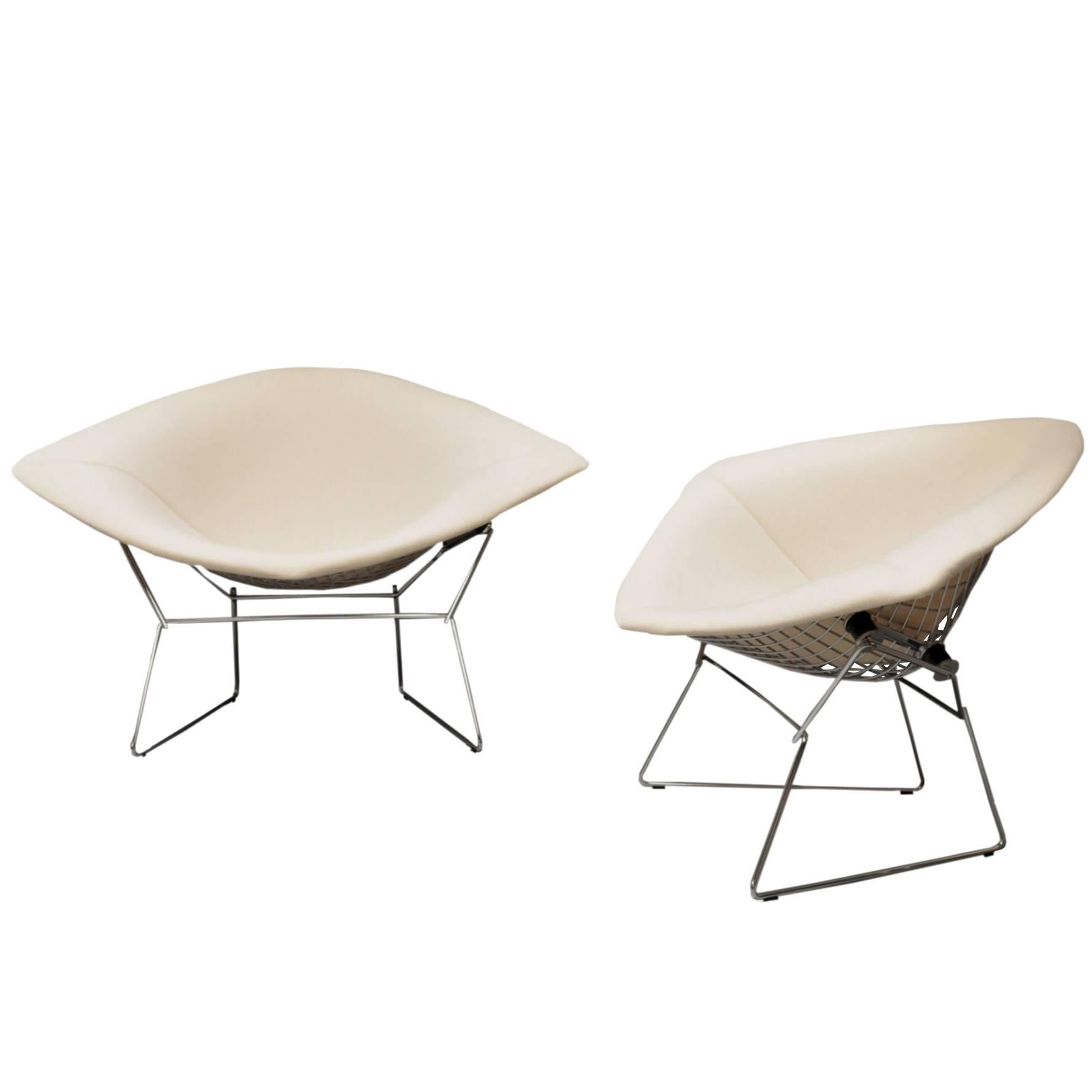 Mid-Century Large Diamond Chairs by Harry Bertoia For Sale