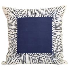 Vintage Liberty of London Blue Silk Scarf and Irish Linen Cushion Pillow