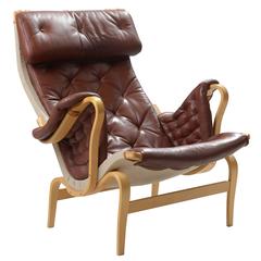 Mid-Century Bruno Mathsson Pernilla Leather Chair by DUX