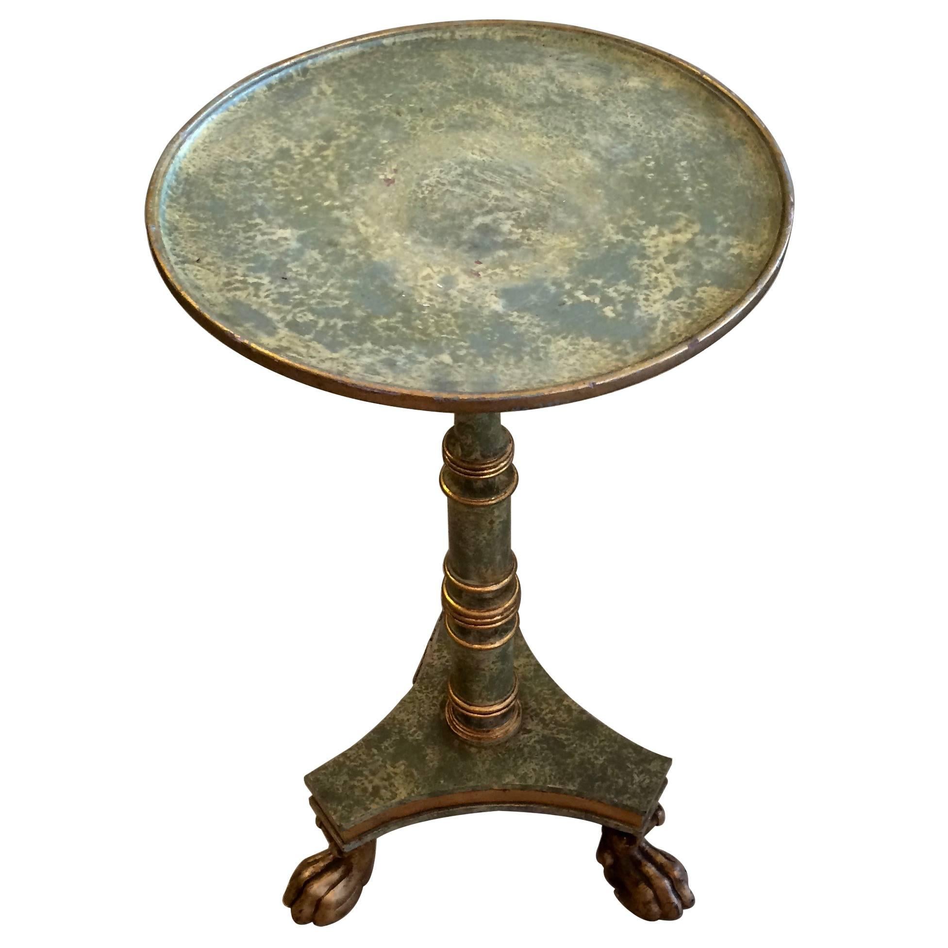 Glamorous Venetian Faux Painted & Gilded Round Side Drinks Table