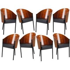 Set of Eight Costes Barrel Back Chairs by Philippe Starck for Driade/Aleph