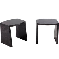 Ron Seff, Pair of “Ritz” Goatskin Side Tables, USA, circa 1980