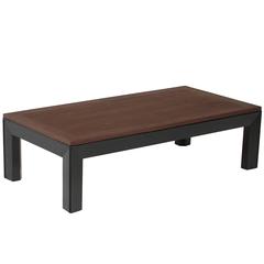 Widdicomb Mahogany and Black Lacquer Long Coffee Table 