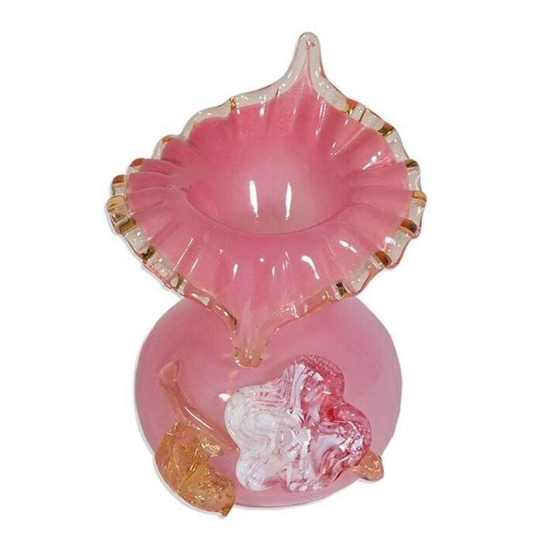Pink Art Glass Vase at 1stDibs