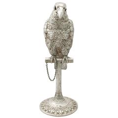 Edwardian Sterling Silver Parrot Sugar Box