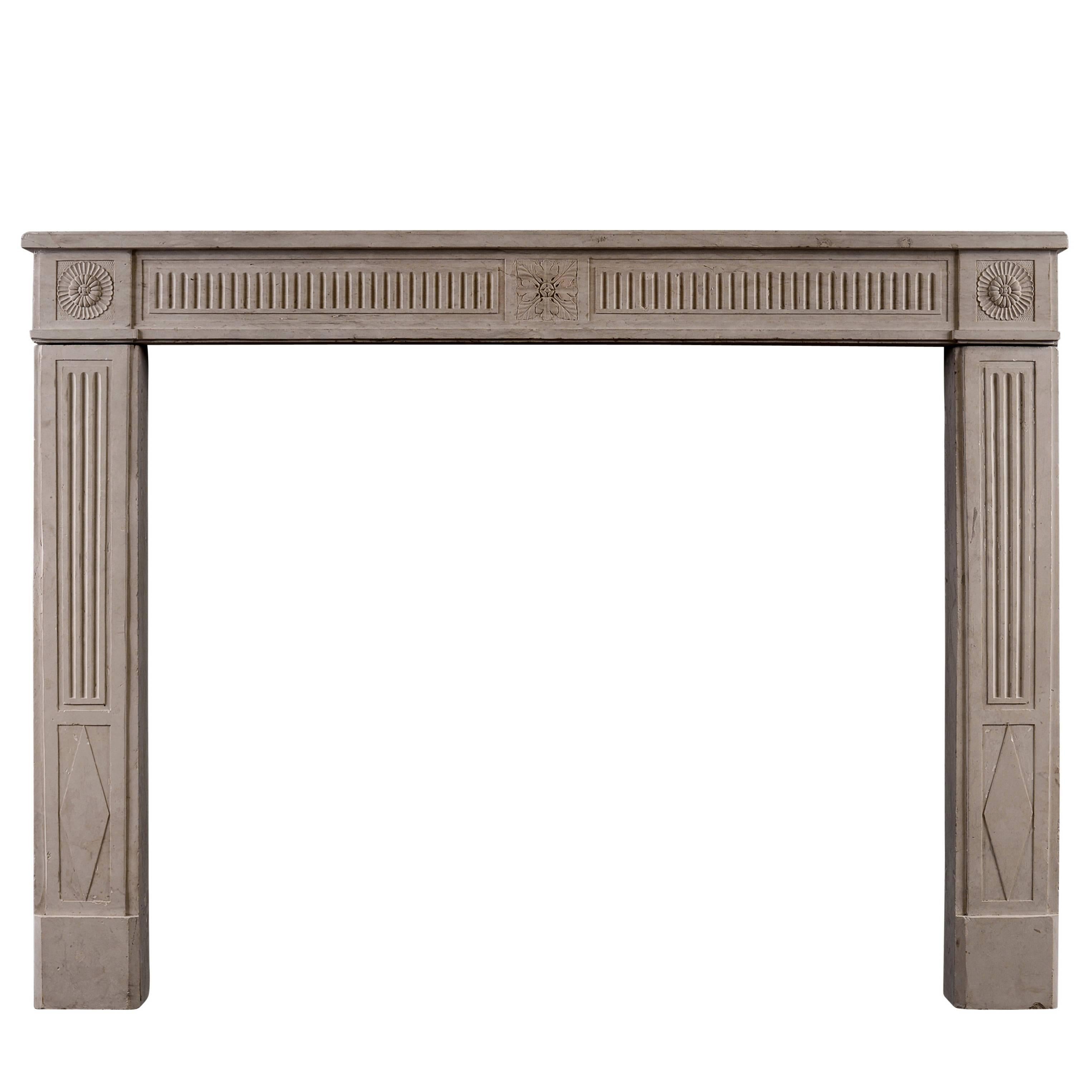 Quality French Louis XVI Directoire Stone Fireplace For Sale