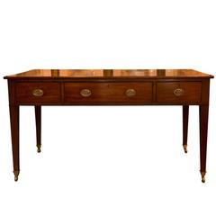 George III Mahogany Library Table Desk with Three Drawers