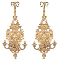 19th Century French Louis XIV Style Ormolu Wall Sconces 3