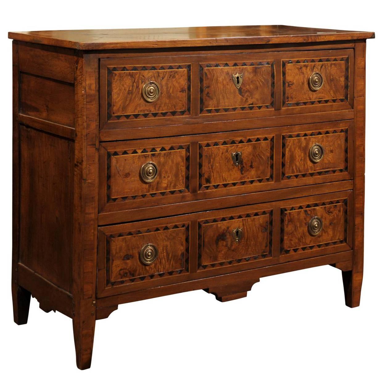 Mid to Late 19th Century Burl Walnut Commode