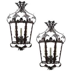 Pair of Italian Rococo Wrought Iron Wall Sconces 6