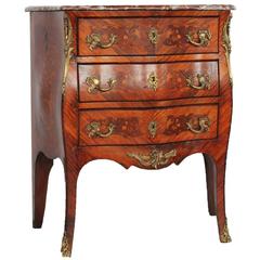 Louis XV Style Marquetry Inlaid Petite Commode, Late 19th-Early 20th Century