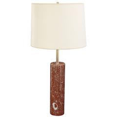 Table Lamp in Mottled Red Marble by Nessen Lamp Co