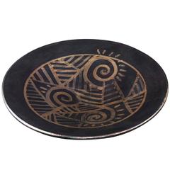 Charger in Gunmetal and Gold Glazes by Gary McCloy for Steve Chase