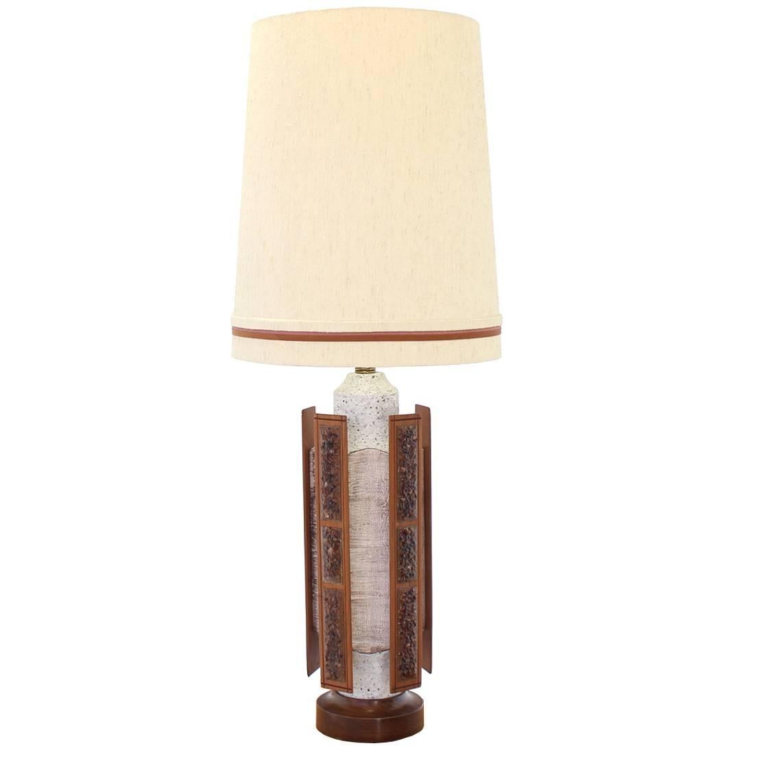 Mid-Century Modern-Tischlampe aus glasierter Keramik