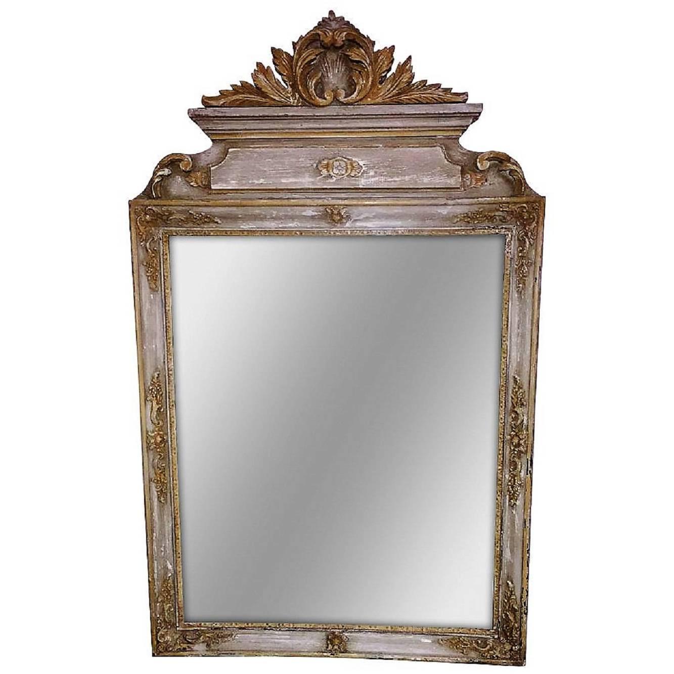 Italian Carved and Painted Mirror, Early 19th Century