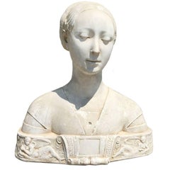 19th/20th Century Large Female Plaster Bust, circa 1850