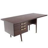 Grande table de bureau ou table à écrire à trois tiroirs de direction