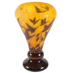 Beautiful Art Deco Glass Vase by Charles Schneider