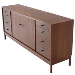 Mid-Century Modern Walnut Long Dresser Credenza