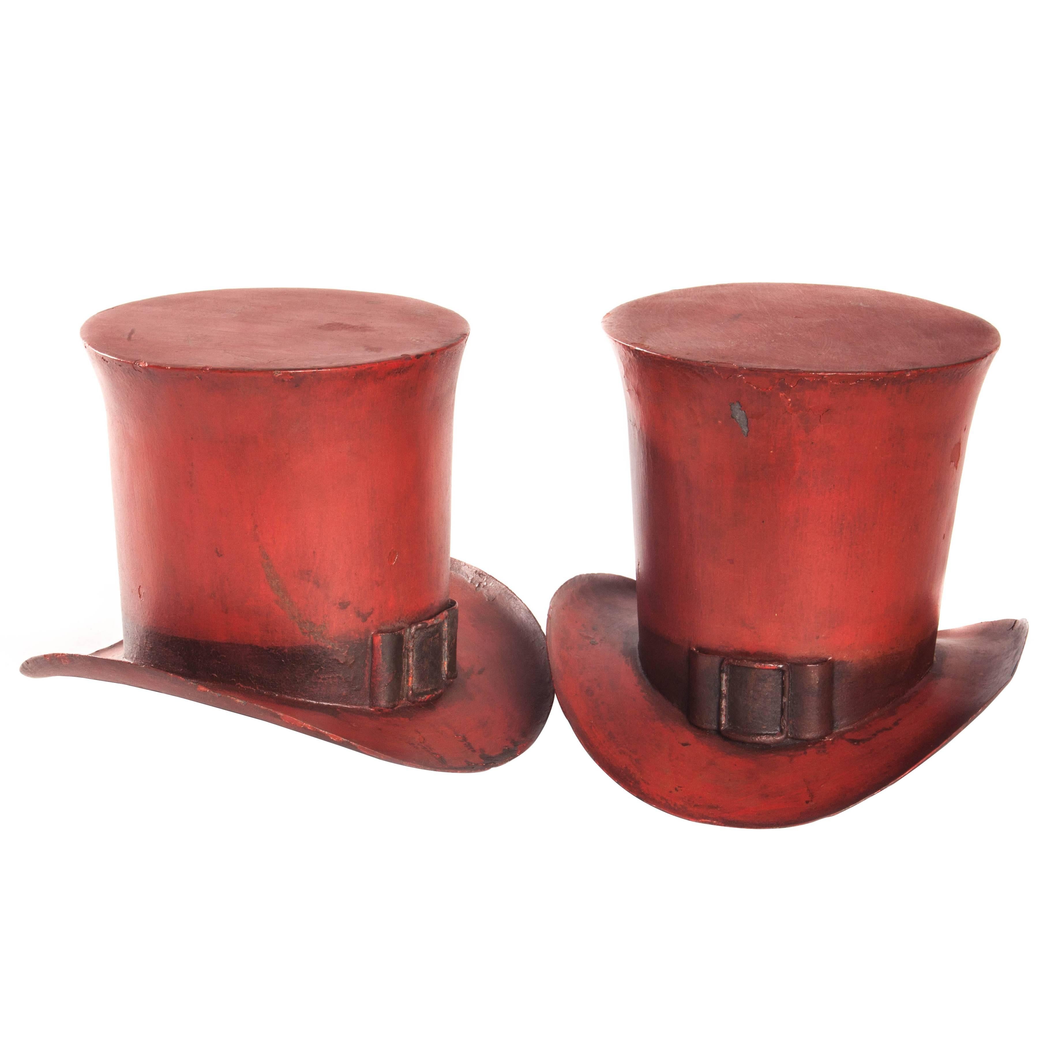 Pair of 19th Century Tole Top Hats