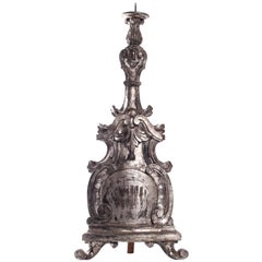 18th Century Italian Carved Giltwood Altar Stick