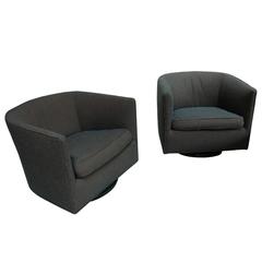 Pair of American Mid-Century Modern Swivel Chairs