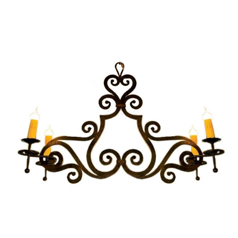 Hand Forged Custom Iron Mercer Chandelier With Nine Lights For Custom Hand Forged Iron Hamilton Chandelier With Flat And